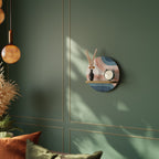 TWO HALVES Prateleira Redonda Decorativa em Efeito Carvalho