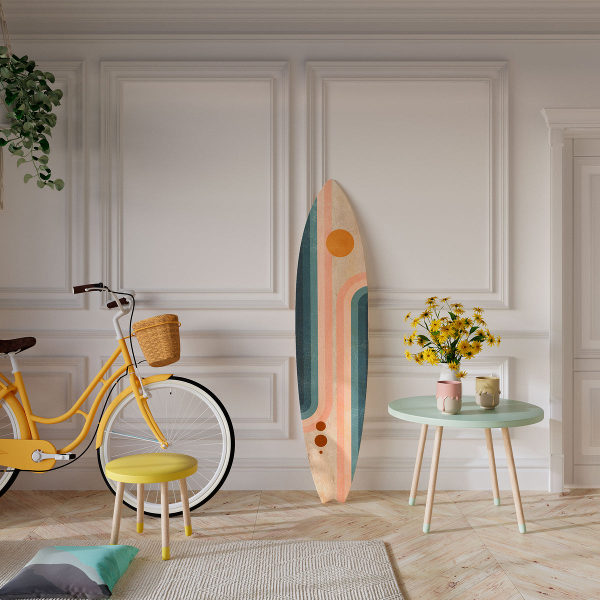 TWO HALVES Painel Decorativo Prancha de Surf