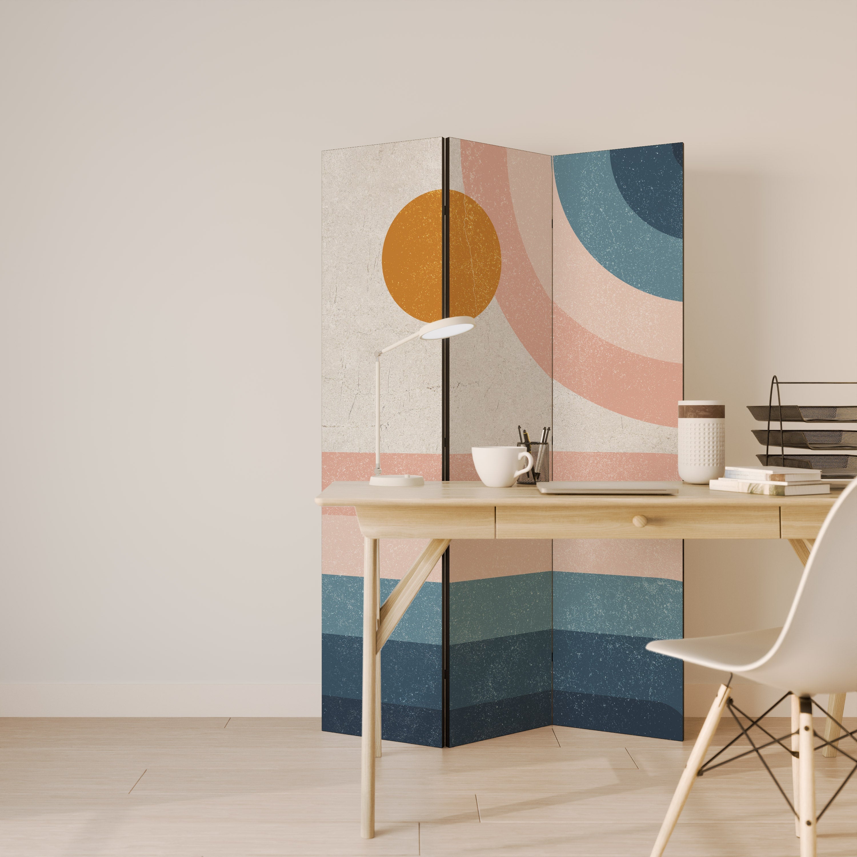 TWO HALVES Biombo Decorativo de 3 Painéis