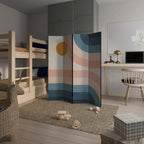 TWO HALVES Biombo Decorativo de 4 Painéis