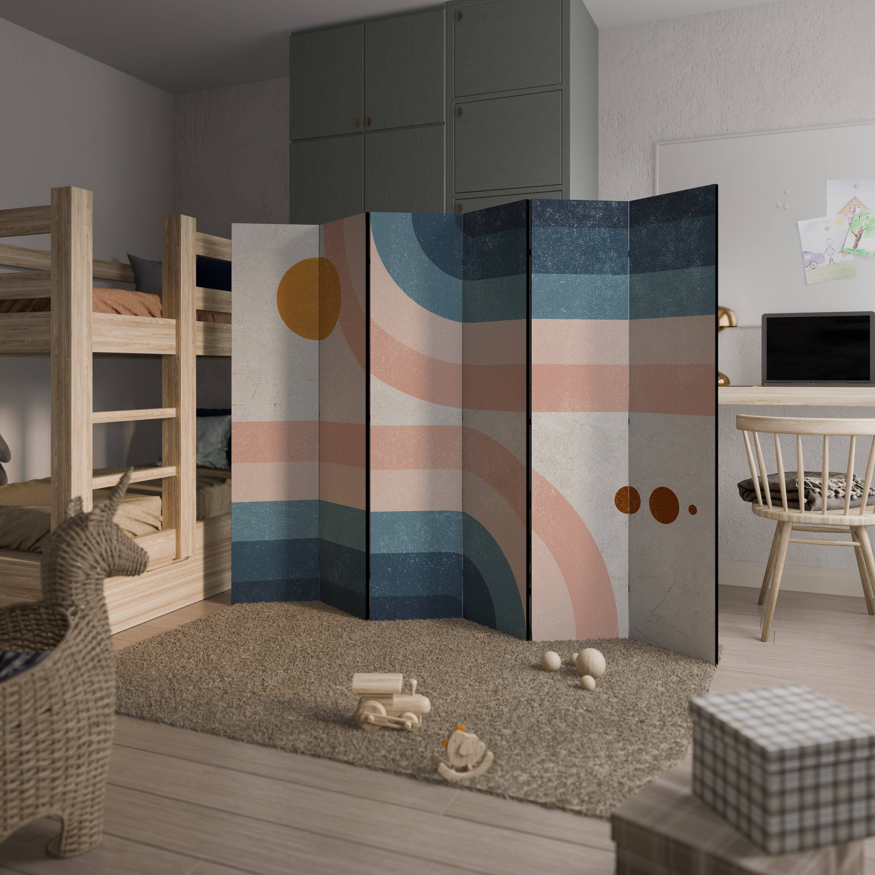 TWO HALVES Biombo Decorativo de 6 Painéis