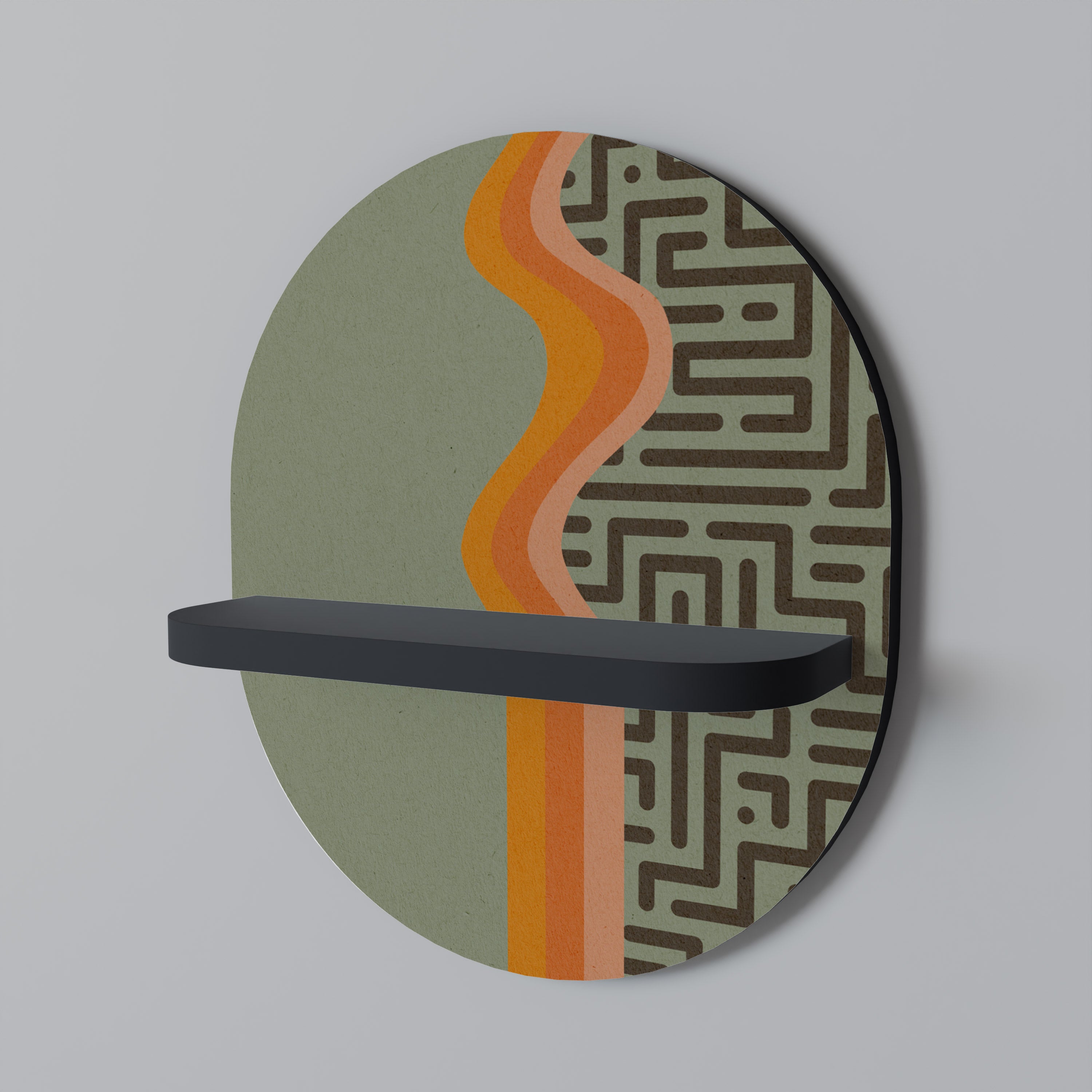 SIMPLE SOLUTIONS Prateleira Oval Decorativa em Acabamento Preto