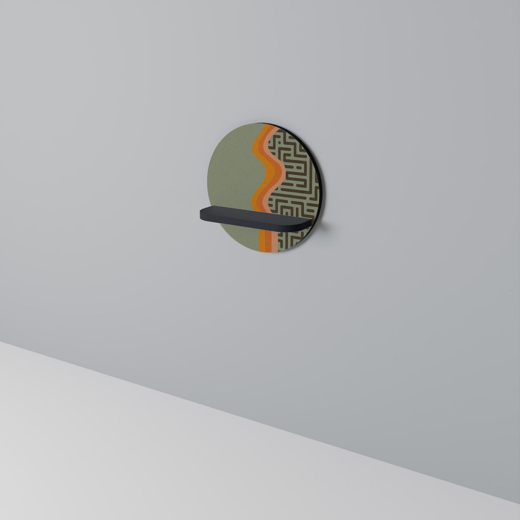 SIMPLE SOLUTIONS Round Art Shelf In Black Finish