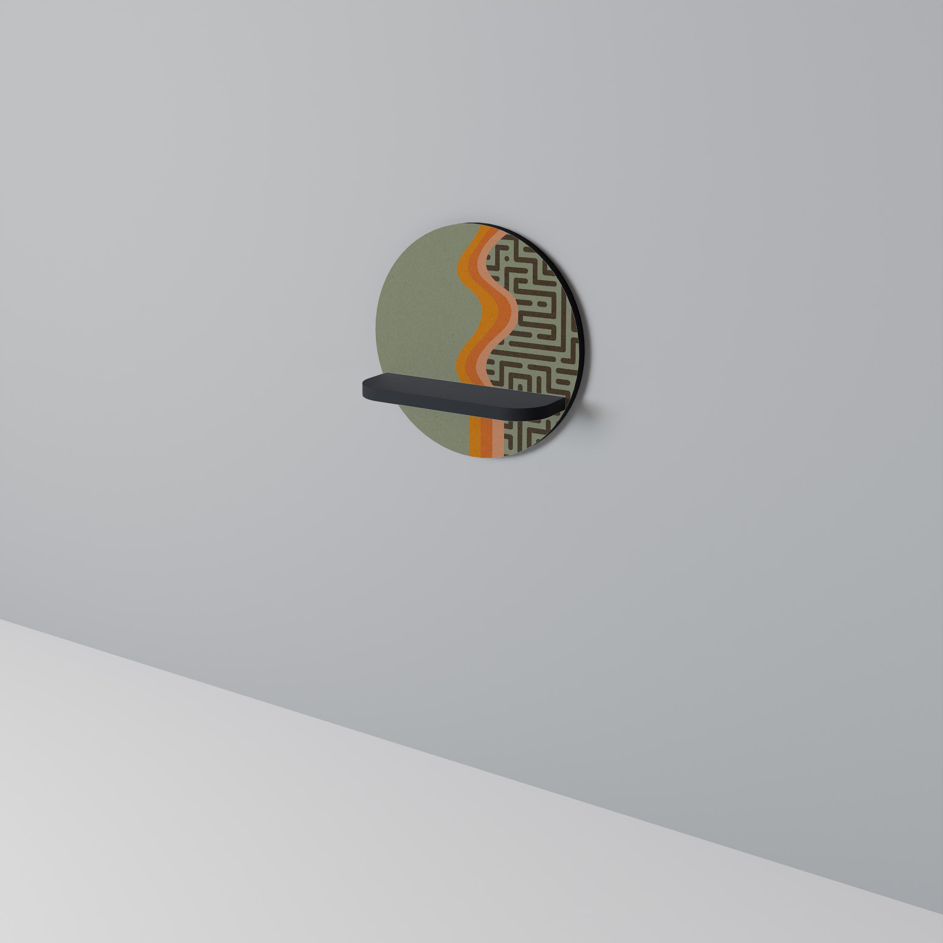 SIMPLE SOLUTIONS Prateleira Redonda Decorativa em Acabamento Preto