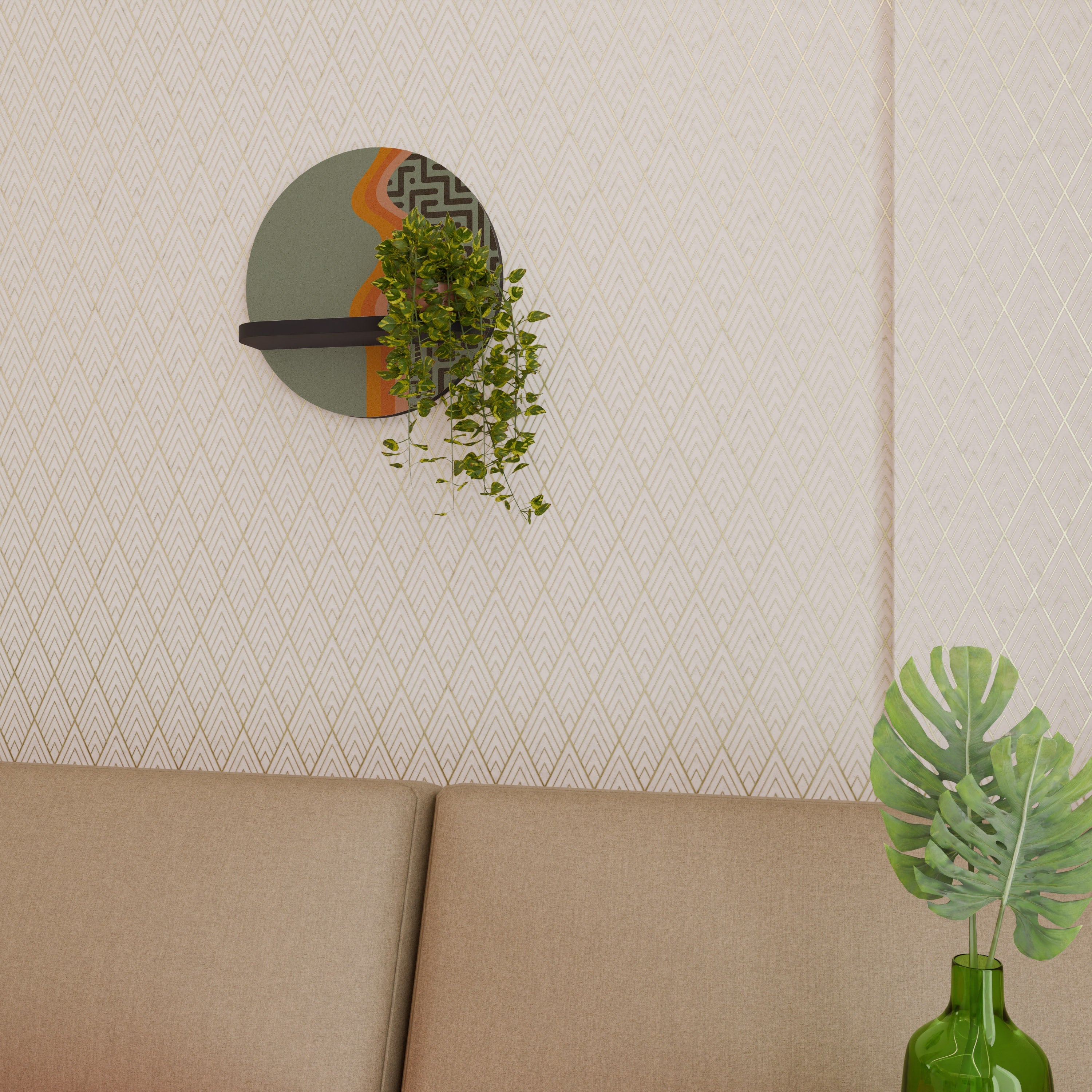 SIMPLE SOLUTIONS Prateleira Redonda Decorativa em Acabamento Preto