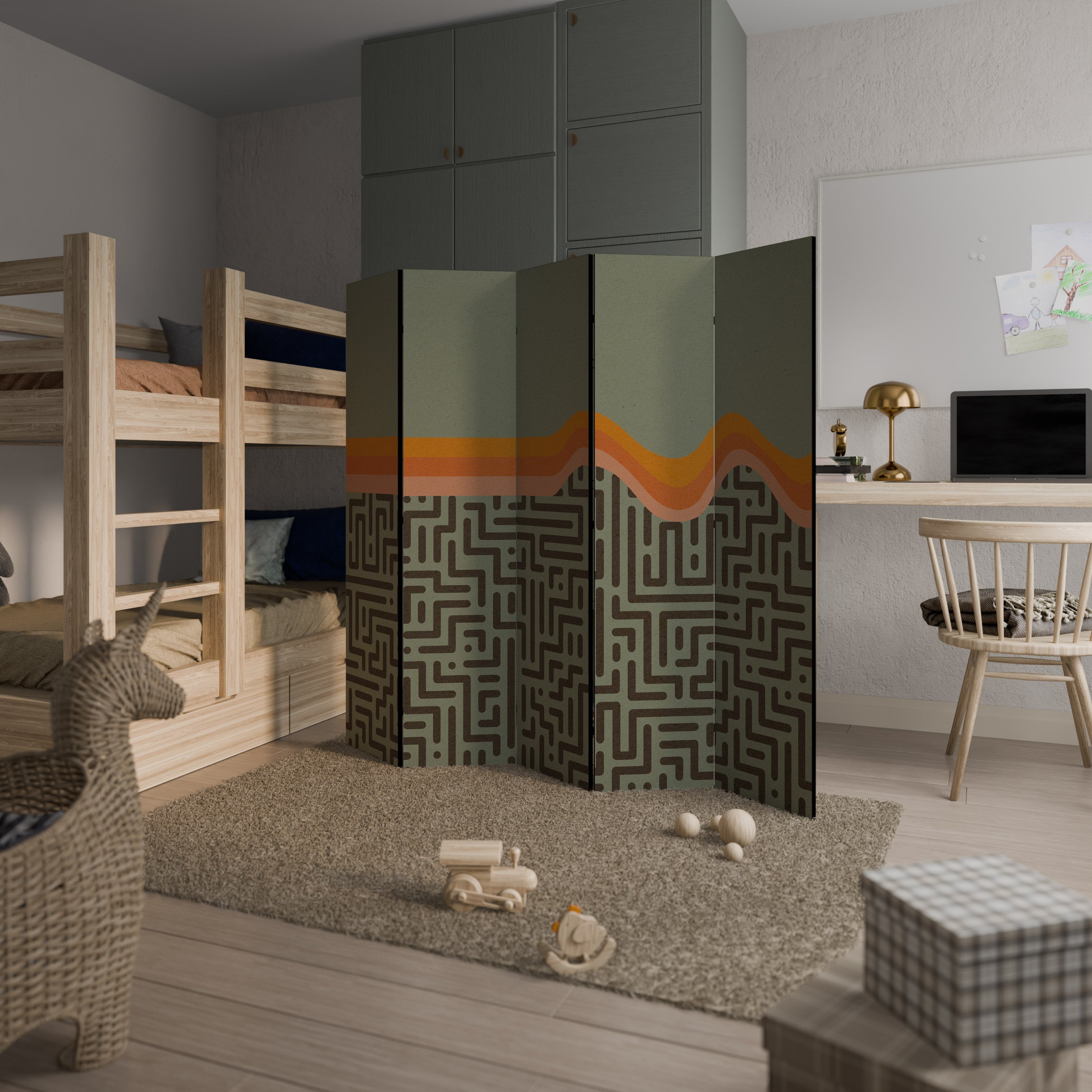 SIMPLE SOLUTIONS Biombo Decorativo de 5 Painéis