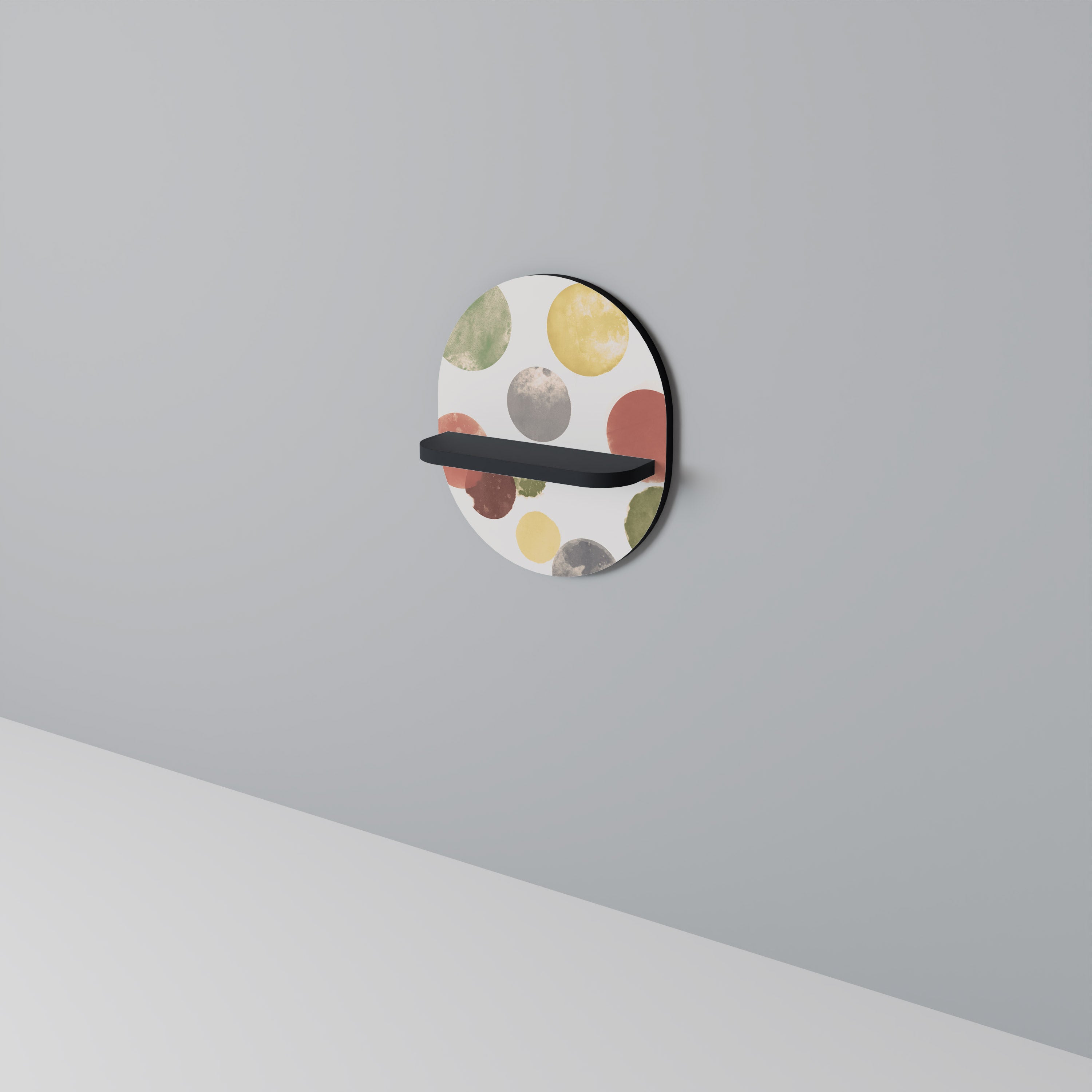 FLEETING HAPPINESS Prateleira Oval Decorativa em Acabamento Preto