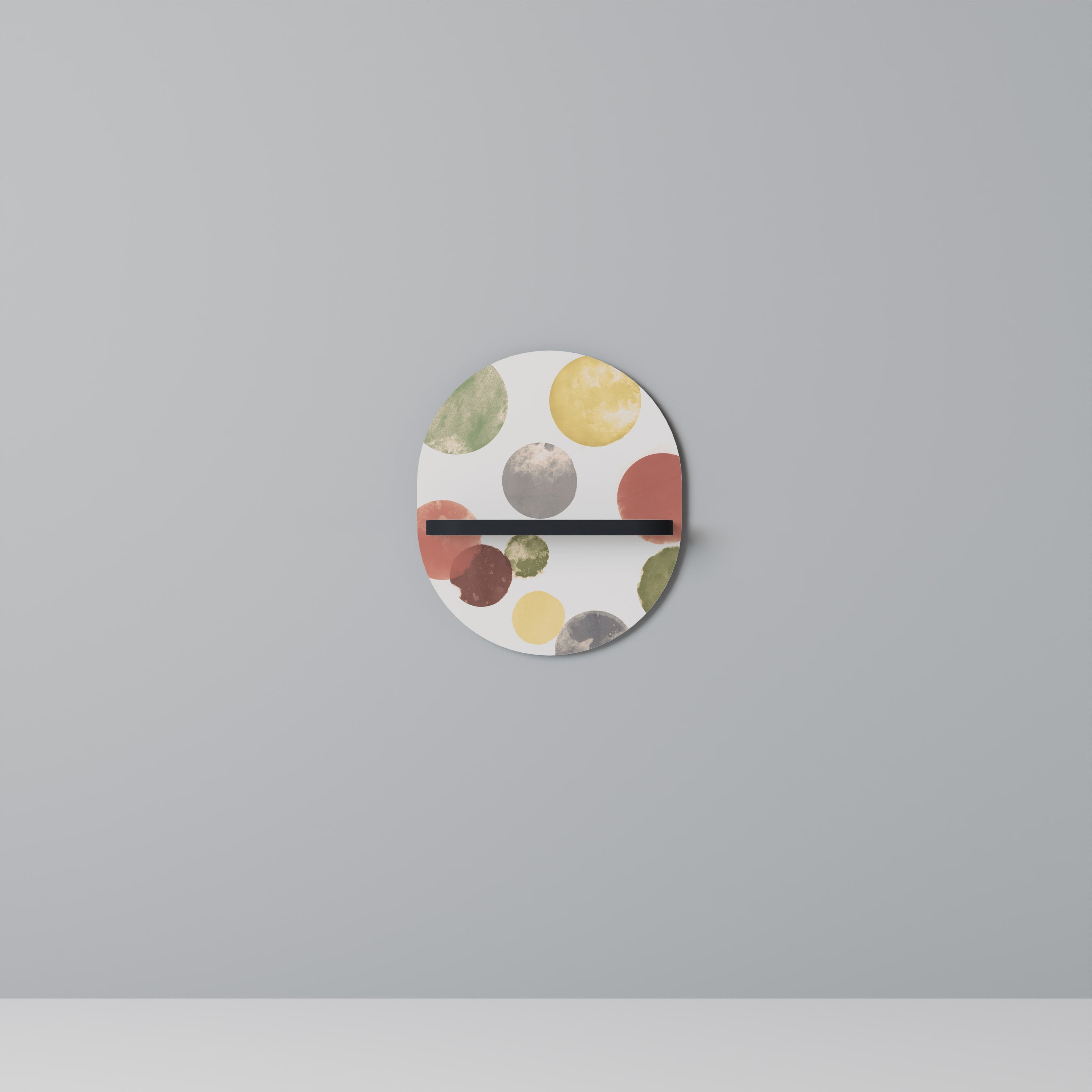 FLEETING HAPPINESS Prateleira Oval Decorativa em Acabamento Preto