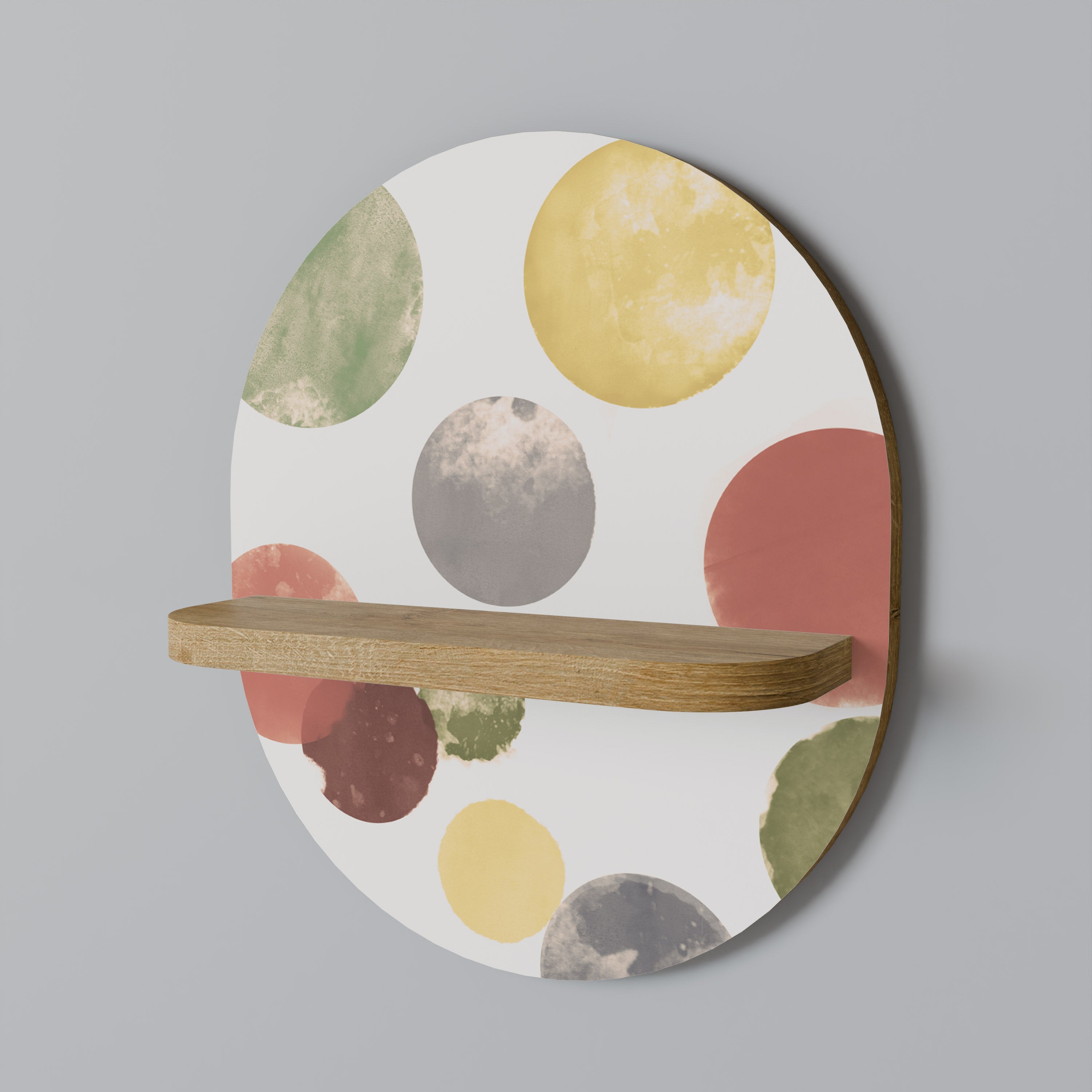 FLEETING HAPPINESS Prateleira Oval Decorativa em Efeito Carvalho