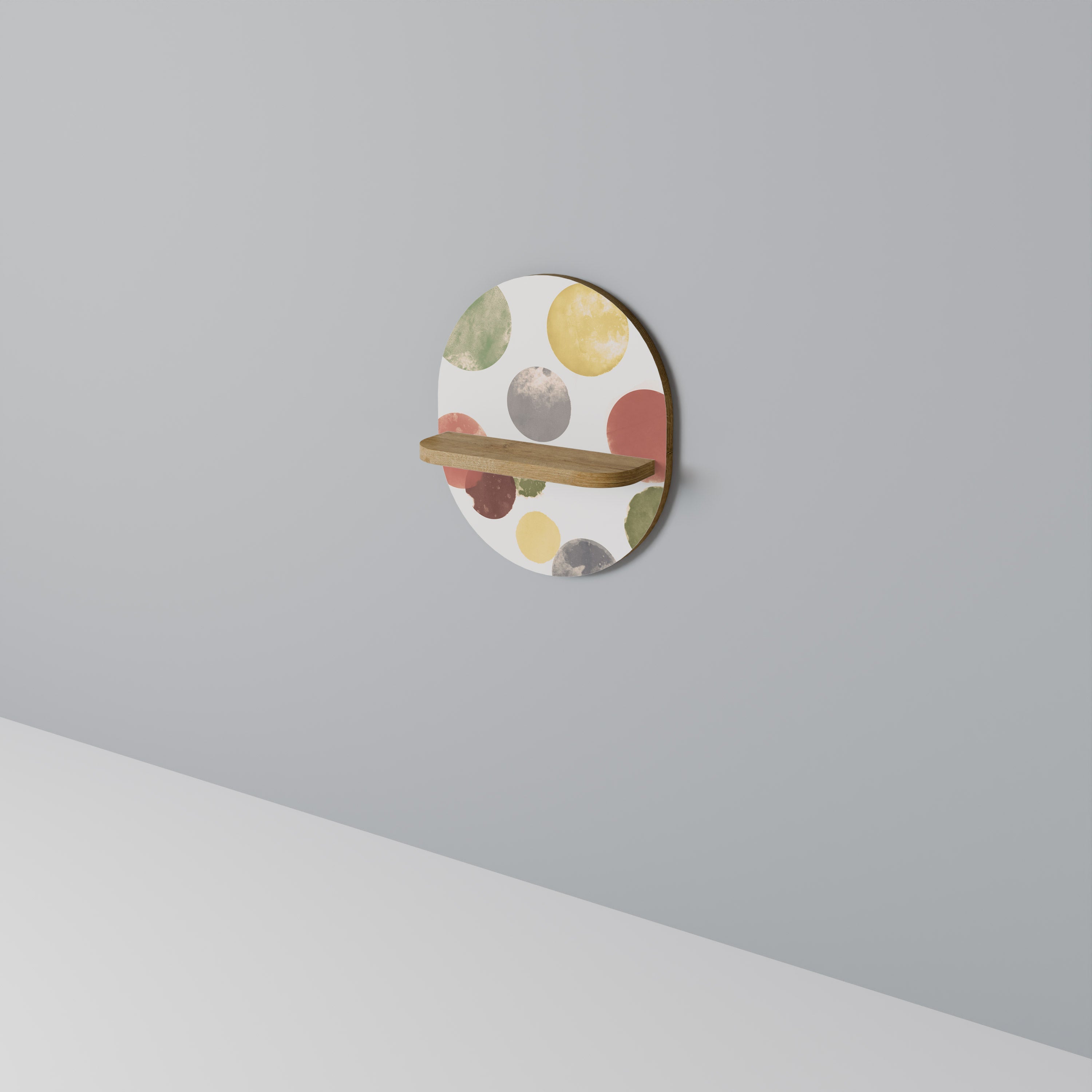 FLEETING HAPPINESS Prateleira Oval Decorativa em Efeito Carvalho