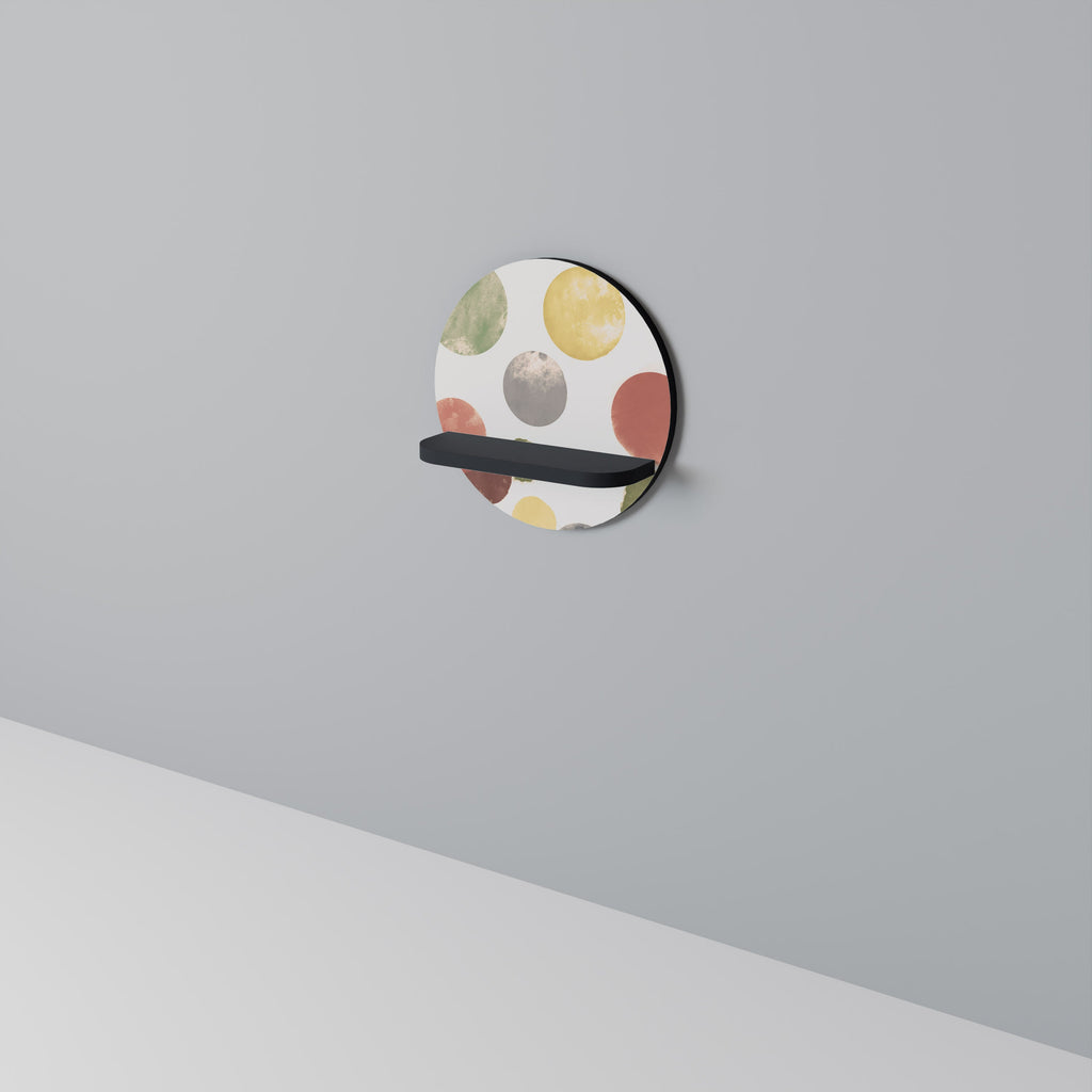 FLEETING HAPPINESS Prateleira Redonda Decorativa em Acabamento Preto