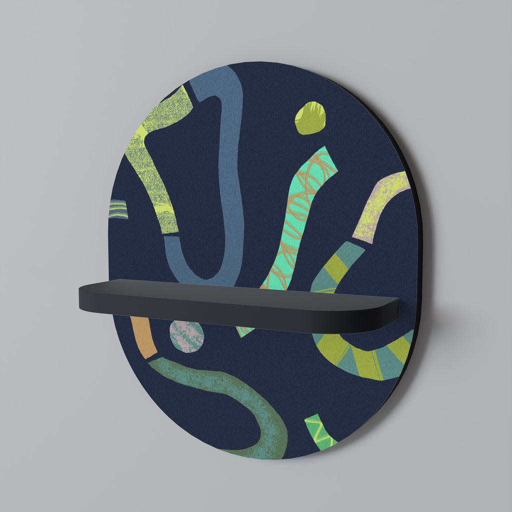 CONTRAST DANCE Prateleira Oval Decorativa em Acabamento Preto