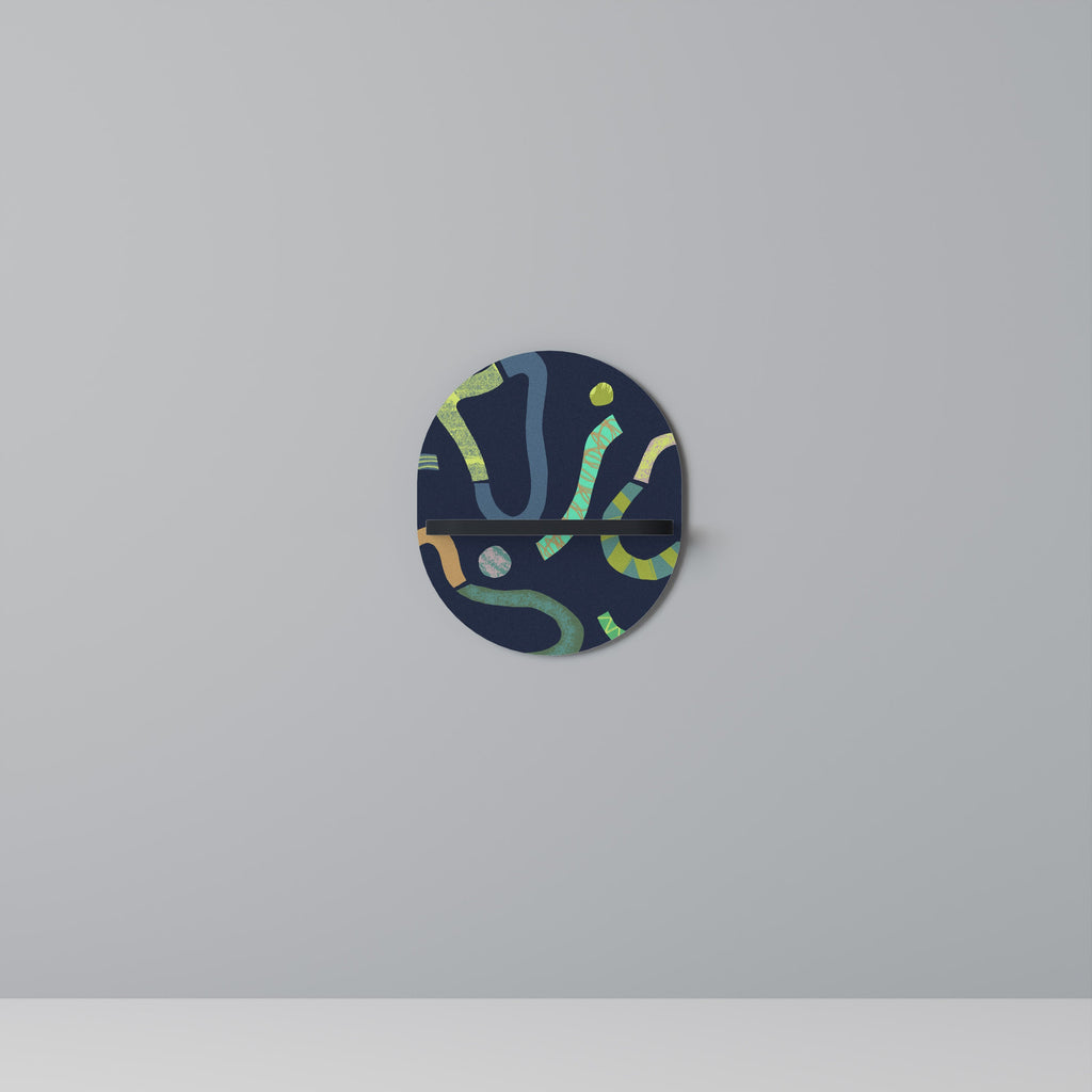 CONTRAST DANCE Prateleira Oval Decorativa em Acabamento Preto