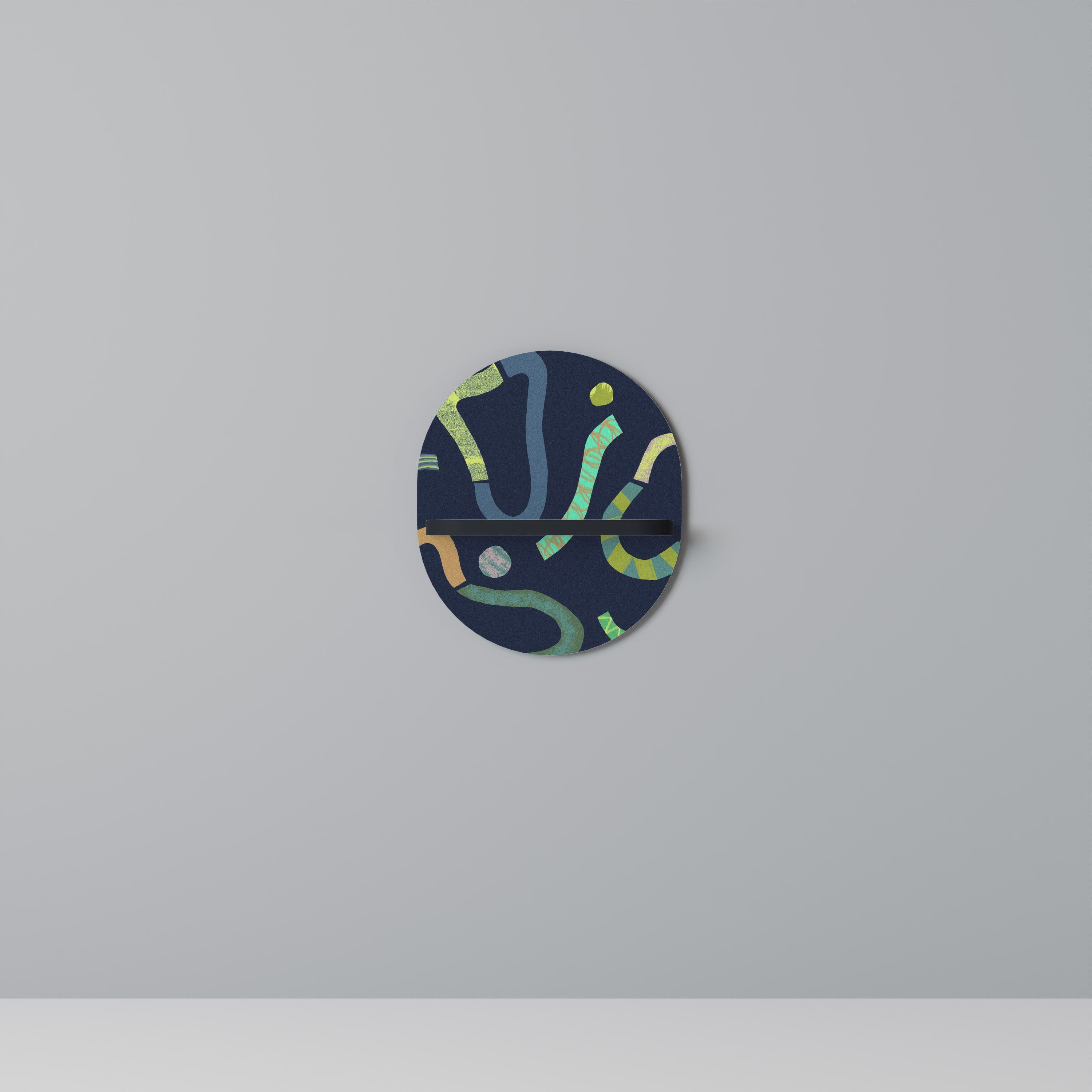 CONTRAST DANCE Prateleira Oval Decorativa em Acabamento Preto