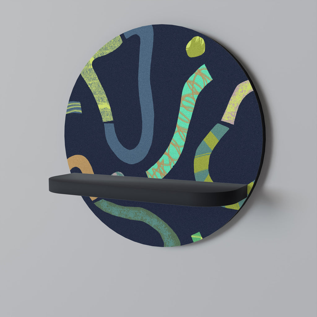 CONTRAST DANCE Prateleira Redonda Decorativa em Acabamento Preto