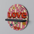 ROCKING LOVE Prateleira Oval Decorativa em Acabamento Preto