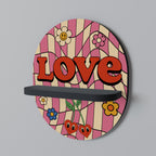 ROCKING LOVE Prateleira Oval Decorativa em Acabamento Preto