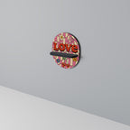 ROCKING LOVE Prateleira Oval Decorativa em Acabamento Preto