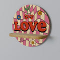 ROCKING LOVE Prateleira Redonda Decorativa em Efeito Carvalho