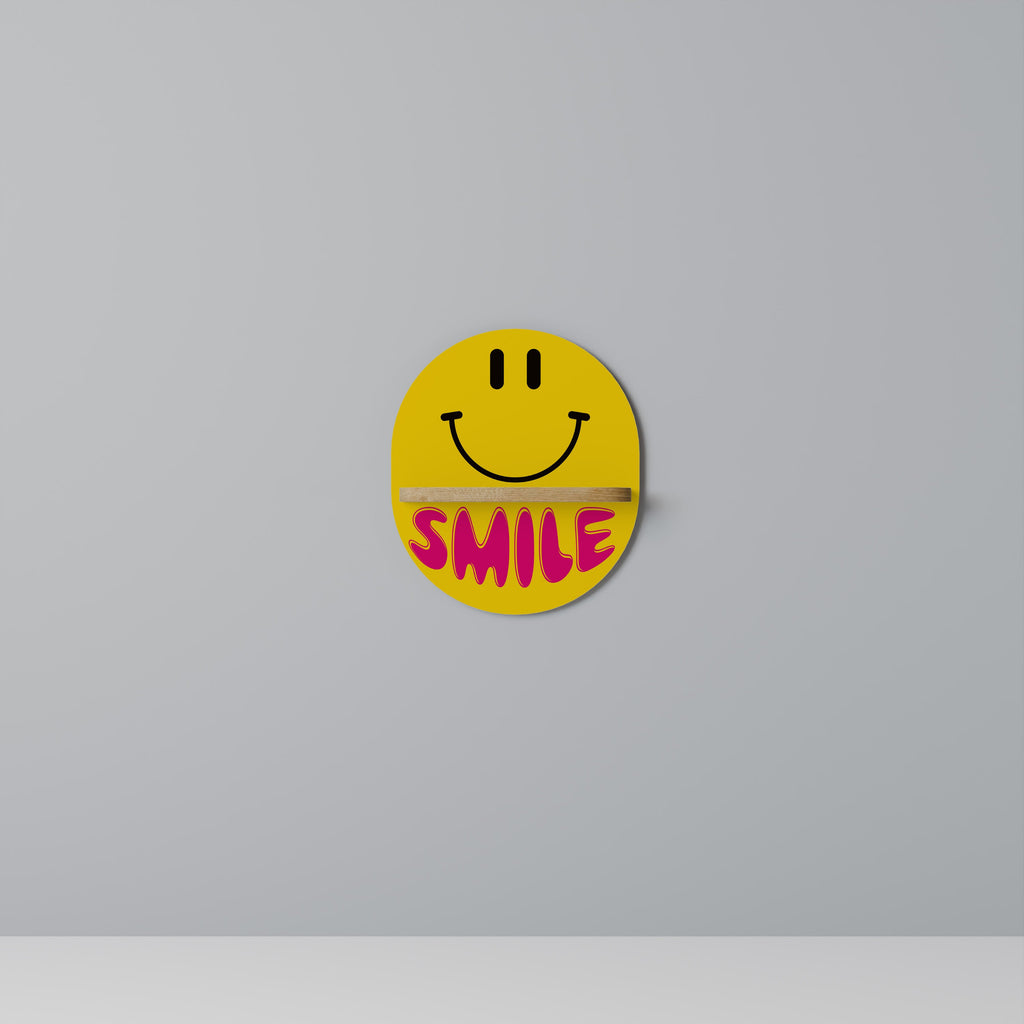 KEEP SMILING Prateleira Oval Decorativa em Efeito Carvalho