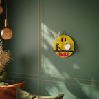 KEEP SMILING Prateleira Redonda Decorativa em Acabamento Preto