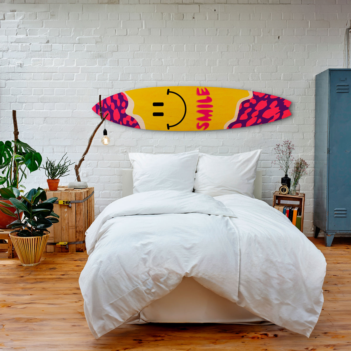 KEEP SMILING Painel Decorativo Prancha de Surf