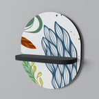 BOTANICAL HURRICANE Prateleira Oval Decorativa em Acabamento Preto