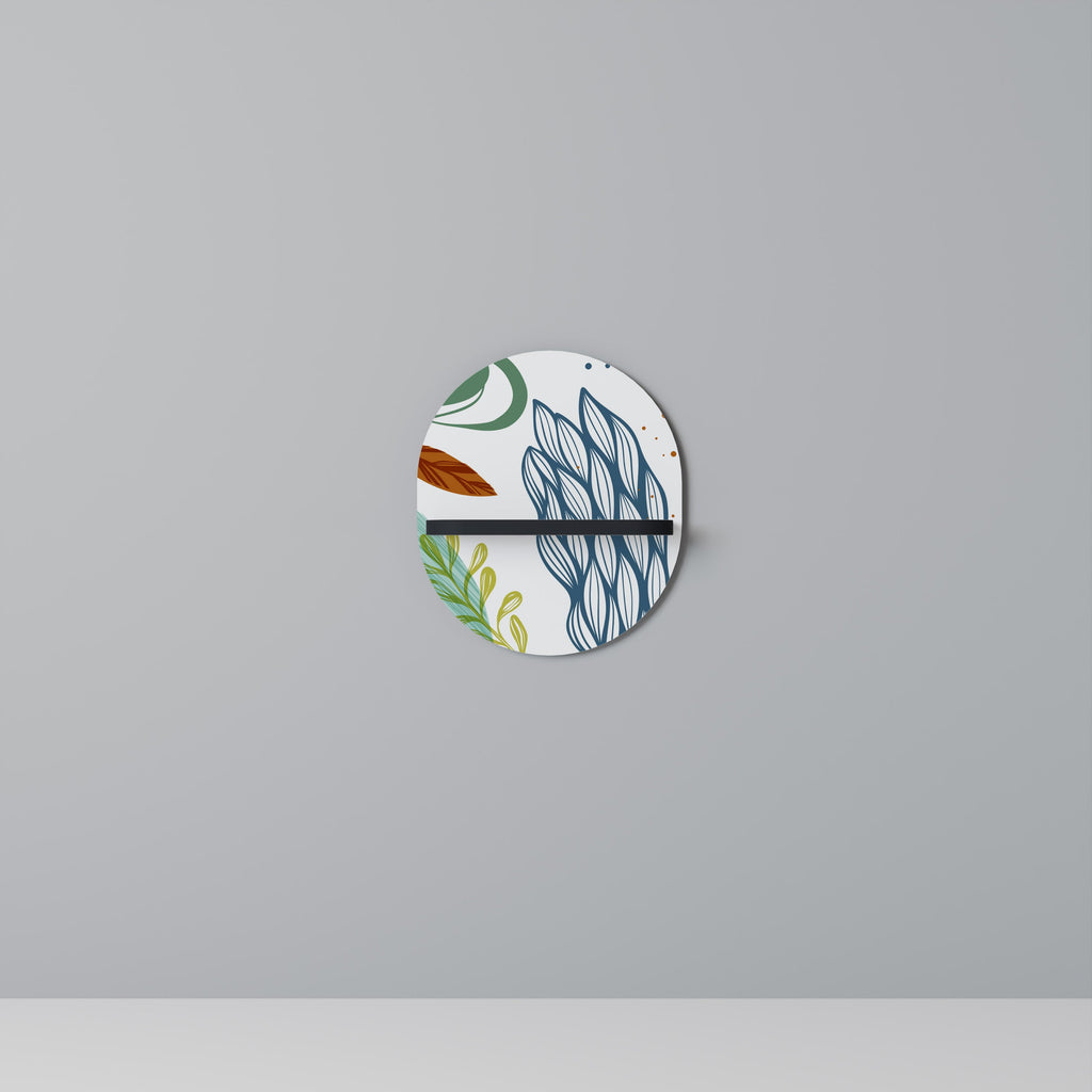 BOTANICAL HURRICANE Prateleira Oval Decorativa em Acabamento Preto