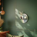 BOTANICAL HURRICANE Prateleira Oval Decorativa em Acabamento Preto