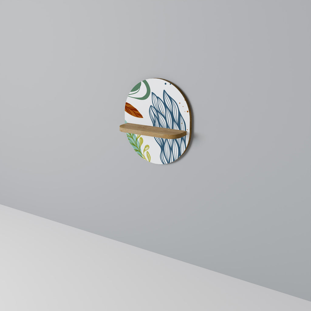 BOTANICAL HURRICANE Prateleira Oval Decorativa em Efeito Carvalho