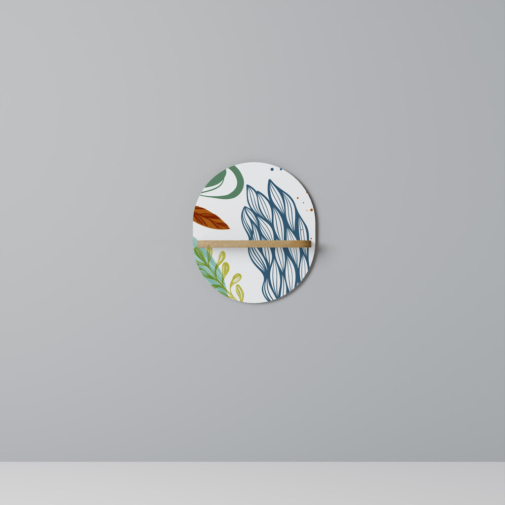 BOTANICAL HURRICANE Prateleira Oval Decorativa em Efeito Carvalho