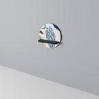 BOTANICAL HURRICANE Round Art Shelf In Black Finish