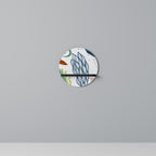 BOTANICAL HURRICANE Round Art Shelf In Black Finish