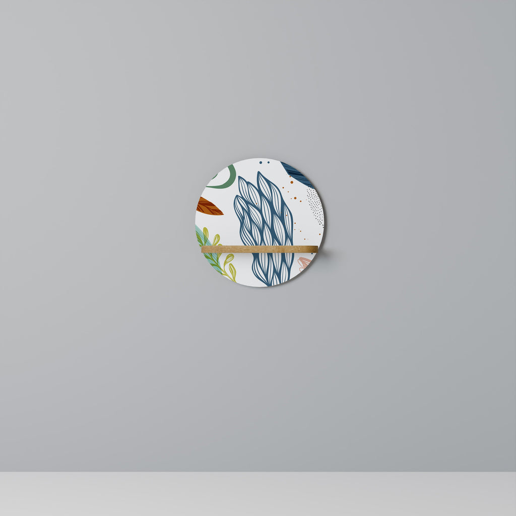 BOTANICAL HURRICANE Prateleira Redonda Decorativa em Efeito Carvalho