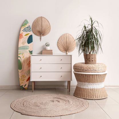 BOTANICAL HURRICANE Painel Decorativo Prancha de Surf