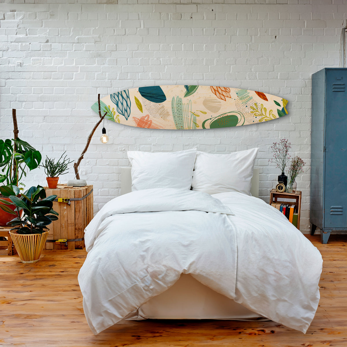 BOTANICAL HURRICANE Painel Decorativo Prancha de Surf