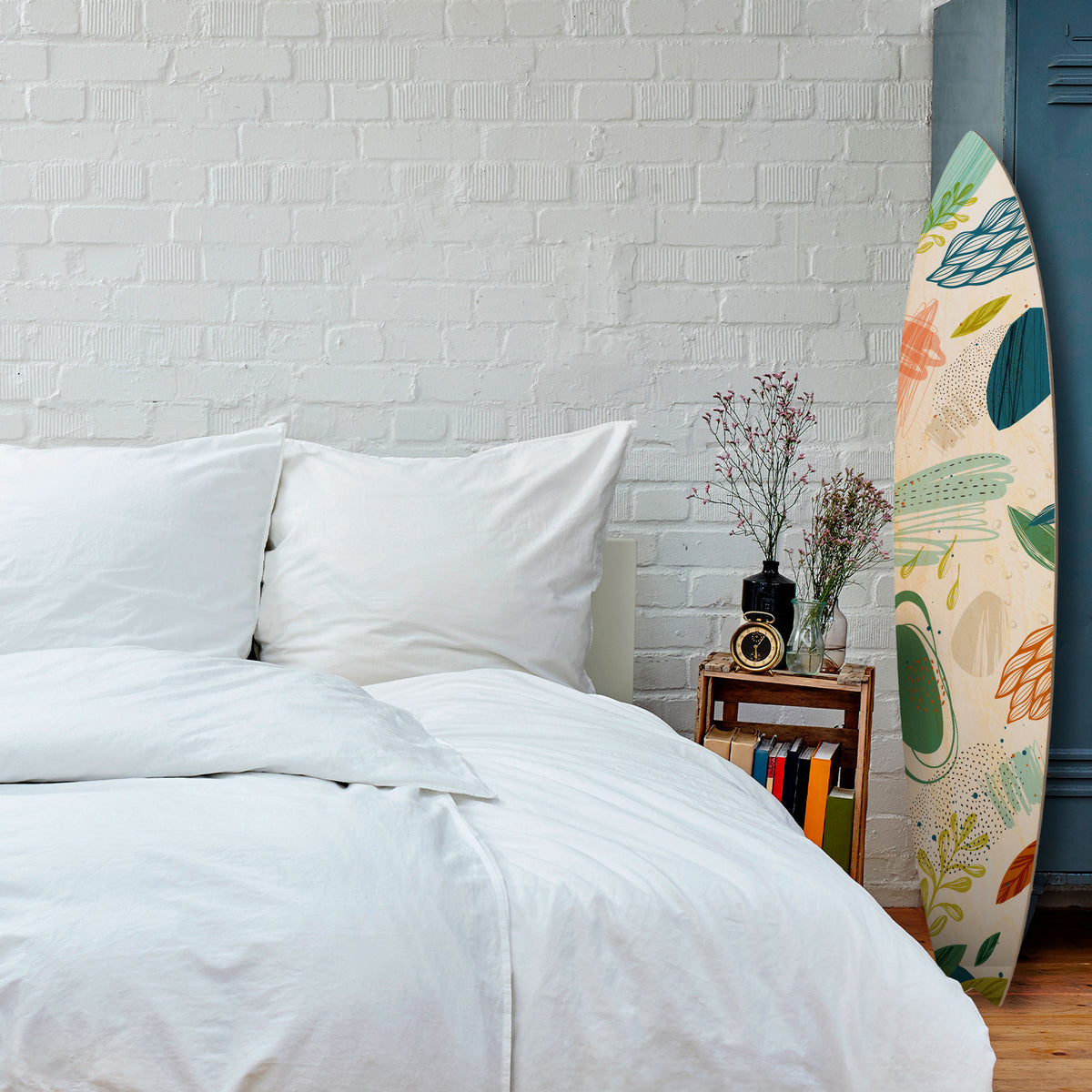 BOTANICAL HURRICANE Painel Decorativo Prancha de Surf