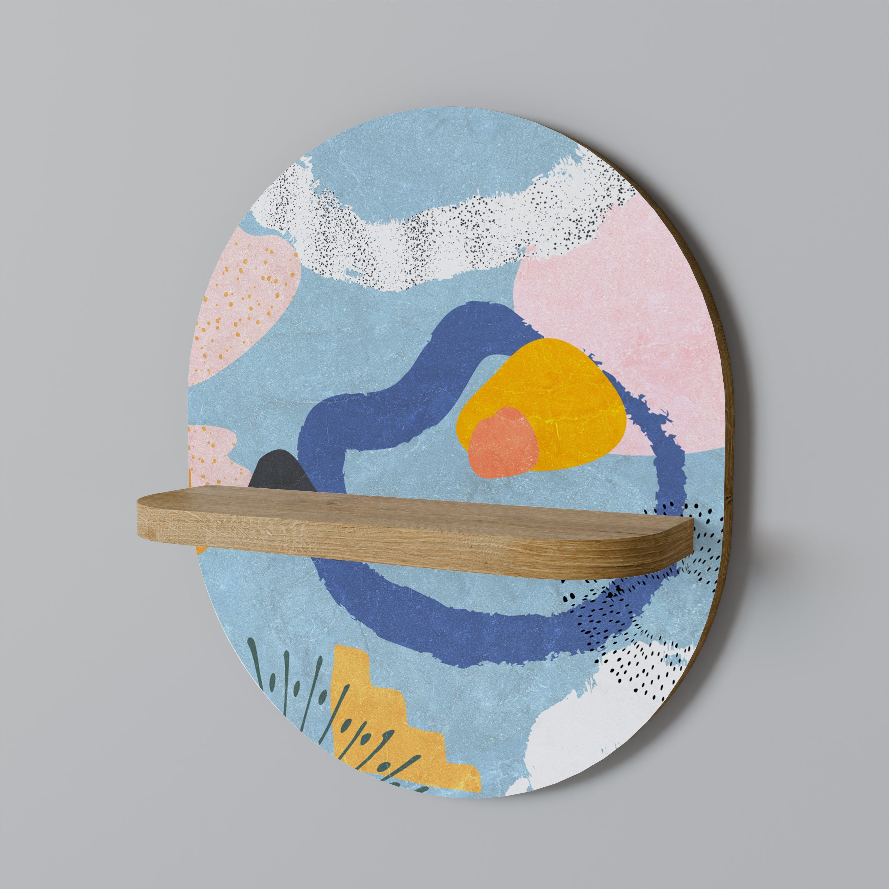 DREAMY SWIRLS Prateleira Oval Decorativa em Efeito Carvalho