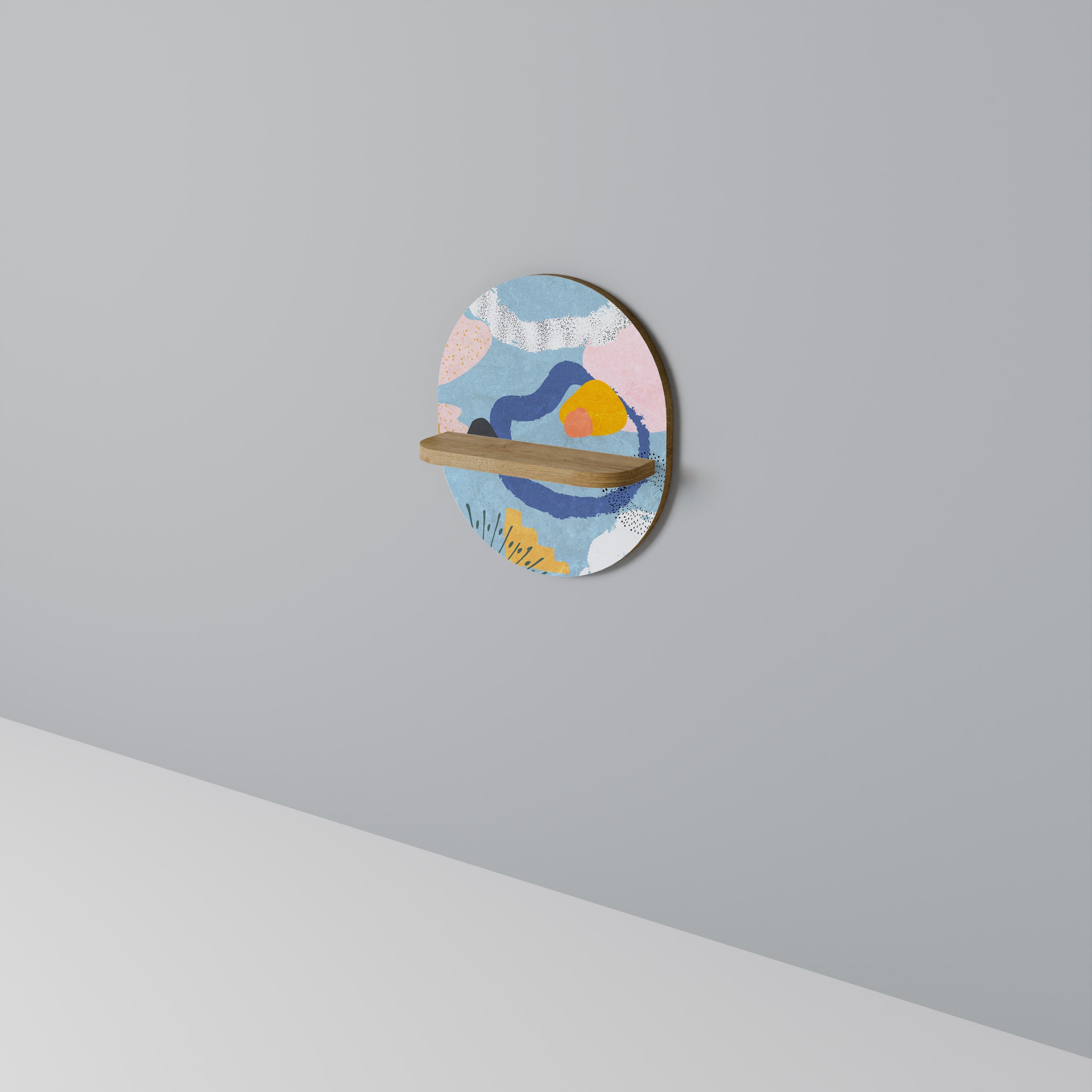 DREAMY SWIRLS Prateleira Oval Decorativa em Efeito Carvalho