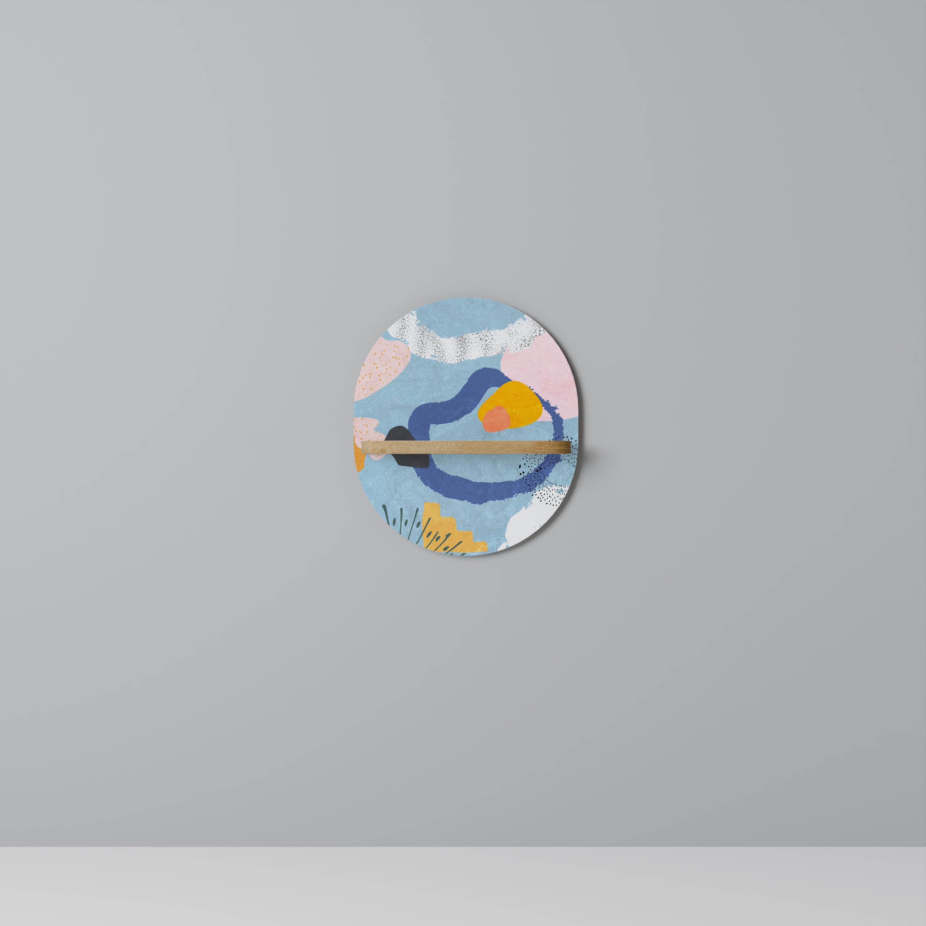 DREAMY SWIRLS Prateleira Oval Decorativa em Efeito Carvalho