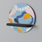 DREAMY SWIRLS Prateleira Redonda Decorativa em Acabamento Preto