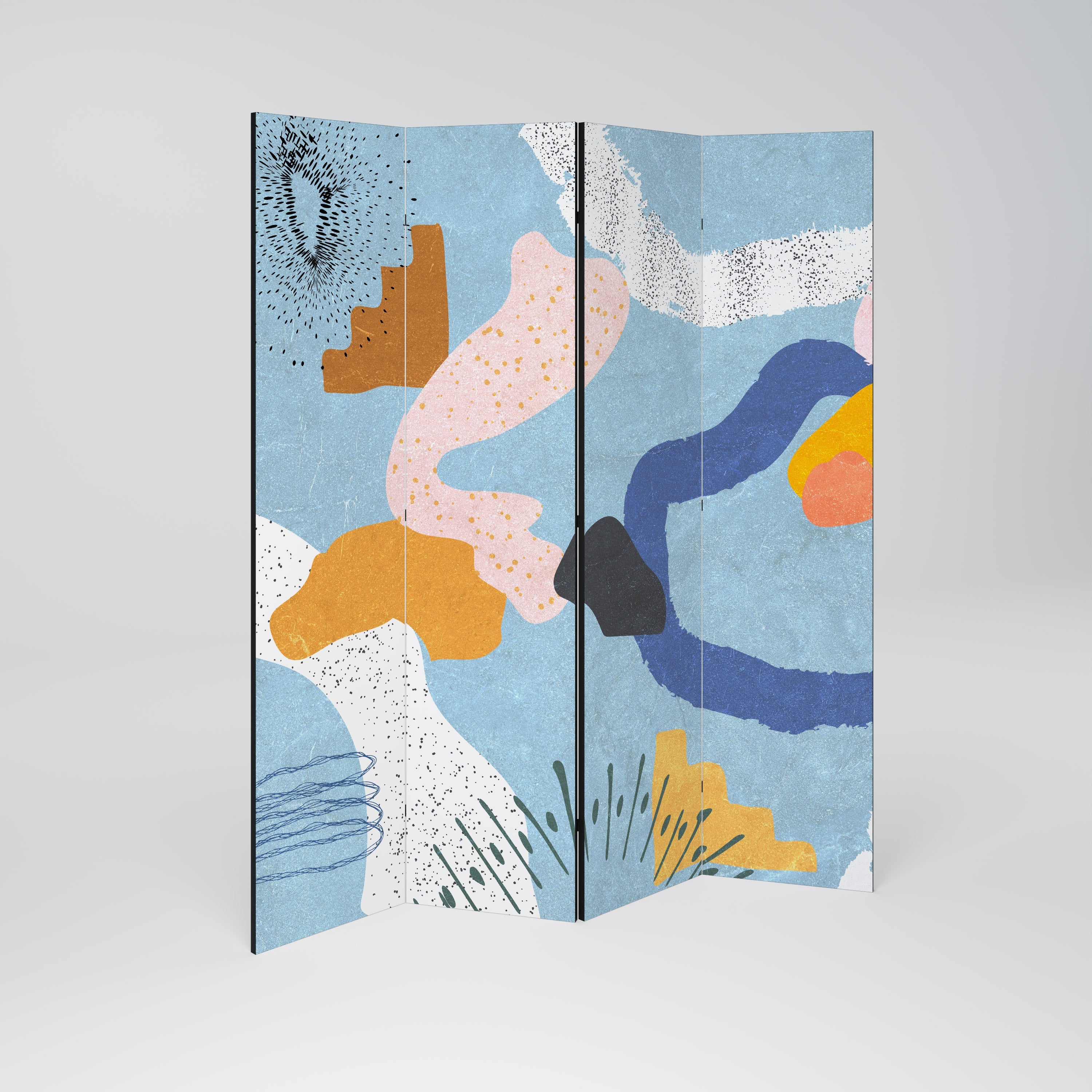 DREAMY SWIRLS Biombo Decorativo de 4 Painéis