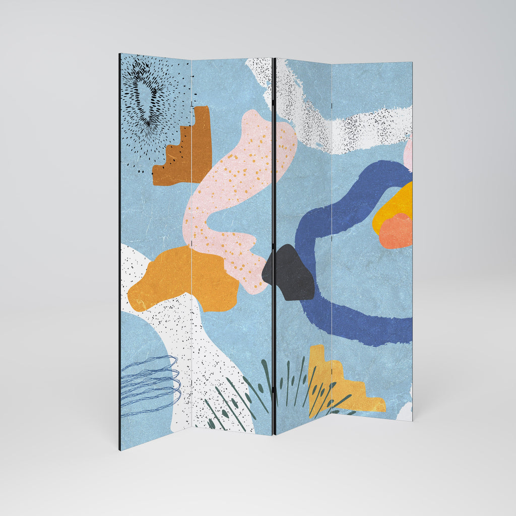 DREAMY SWIRLS Biombo Decorativo de 4 Painéis