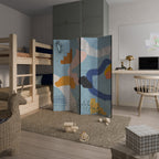 DREAMY SWIRLS Biombo Decorativo de 4 Painéis