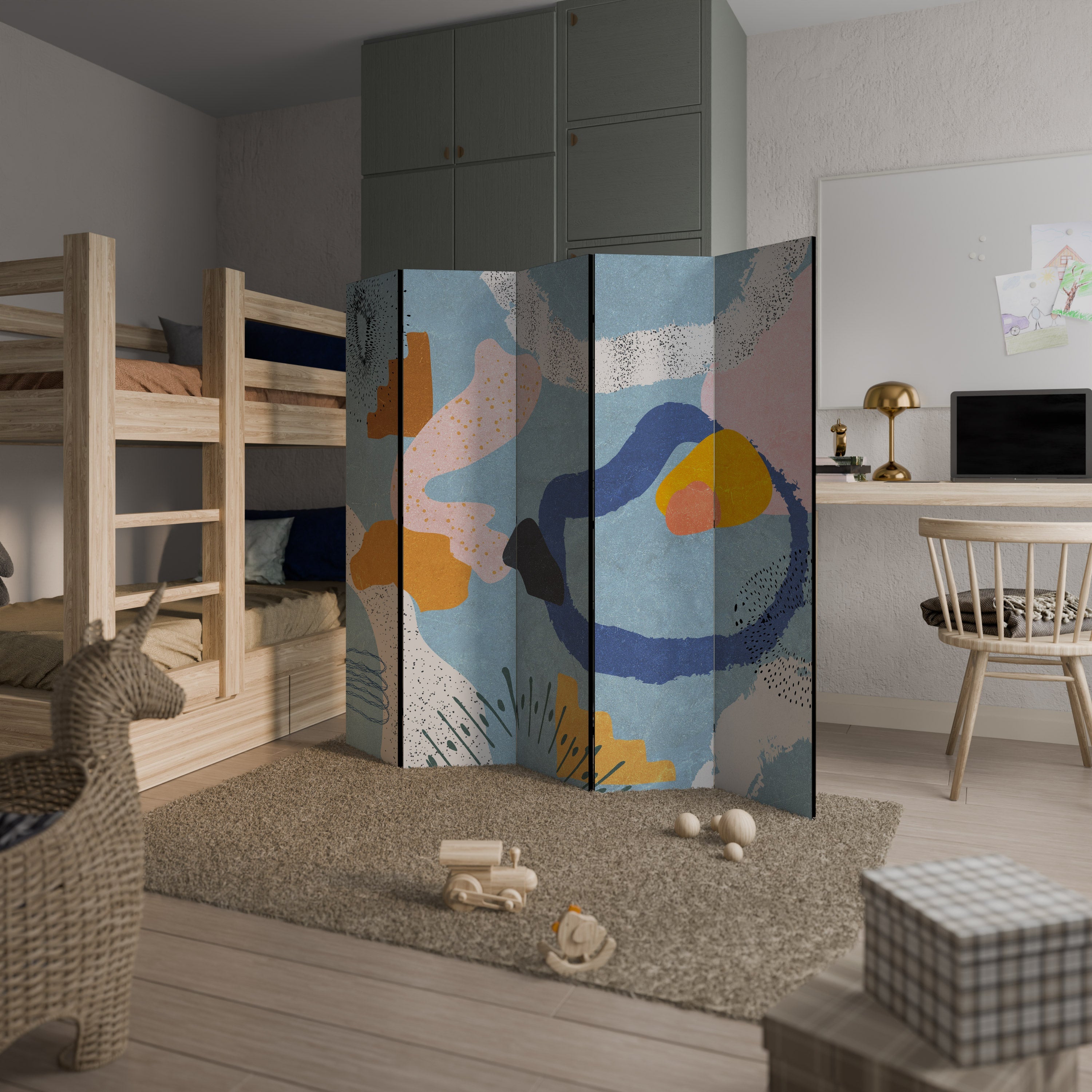 DREAMY SWIRLS Biombo Decorativo de 5 Painéis