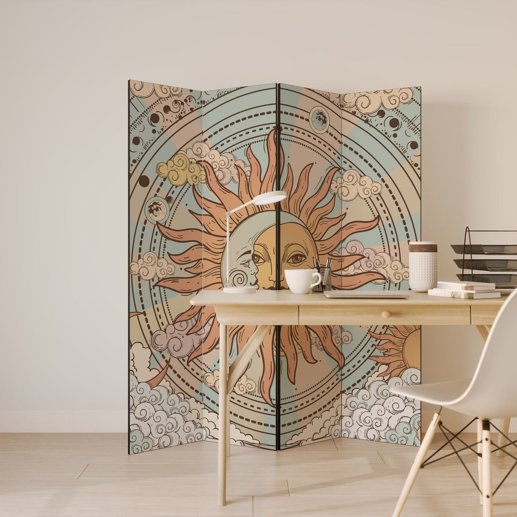 MYSTICAL STRUCTURE Biombo Decorativo de 4 Painéis