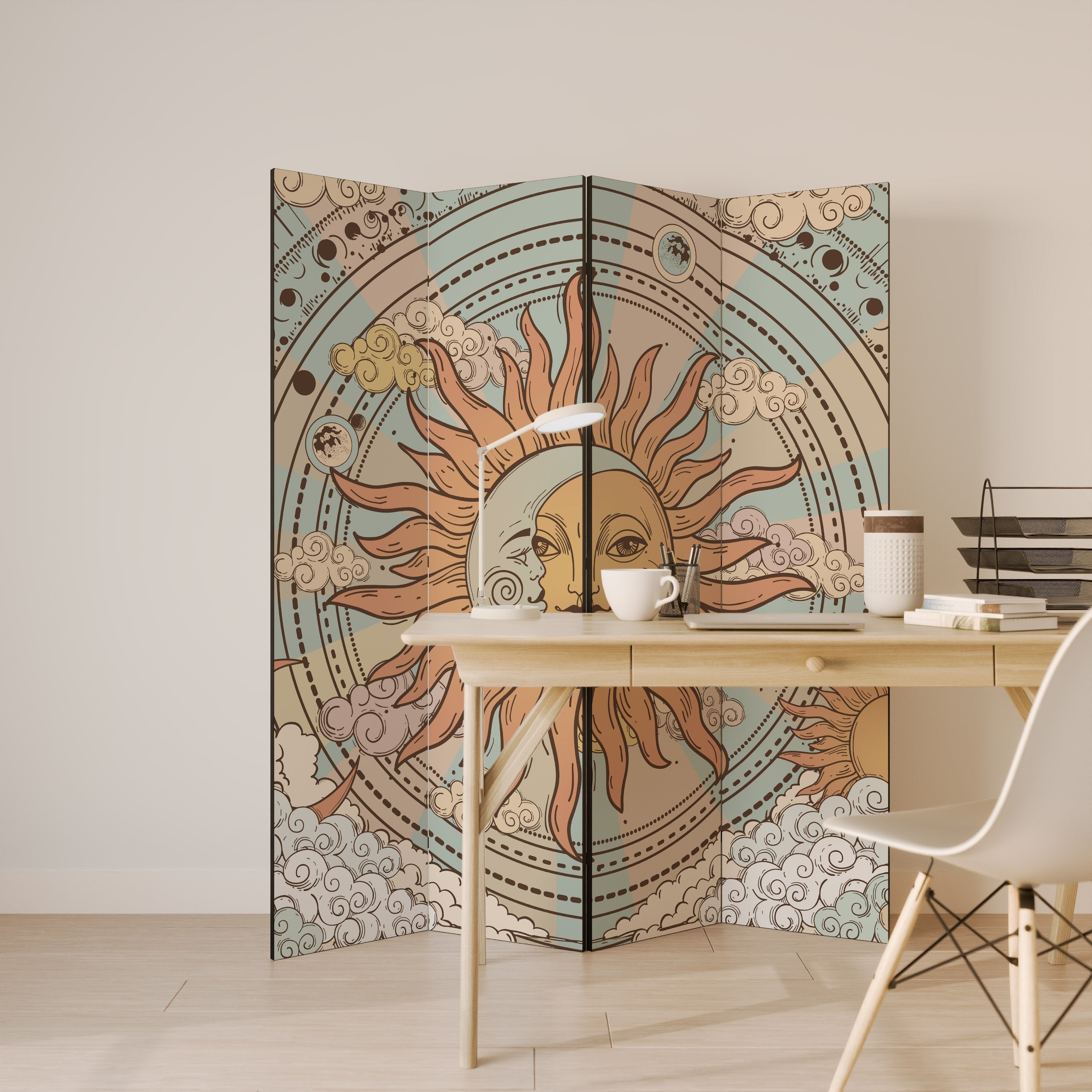 MYSTICAL STRUCTURE Biombo Decorativo de 4 Painéis