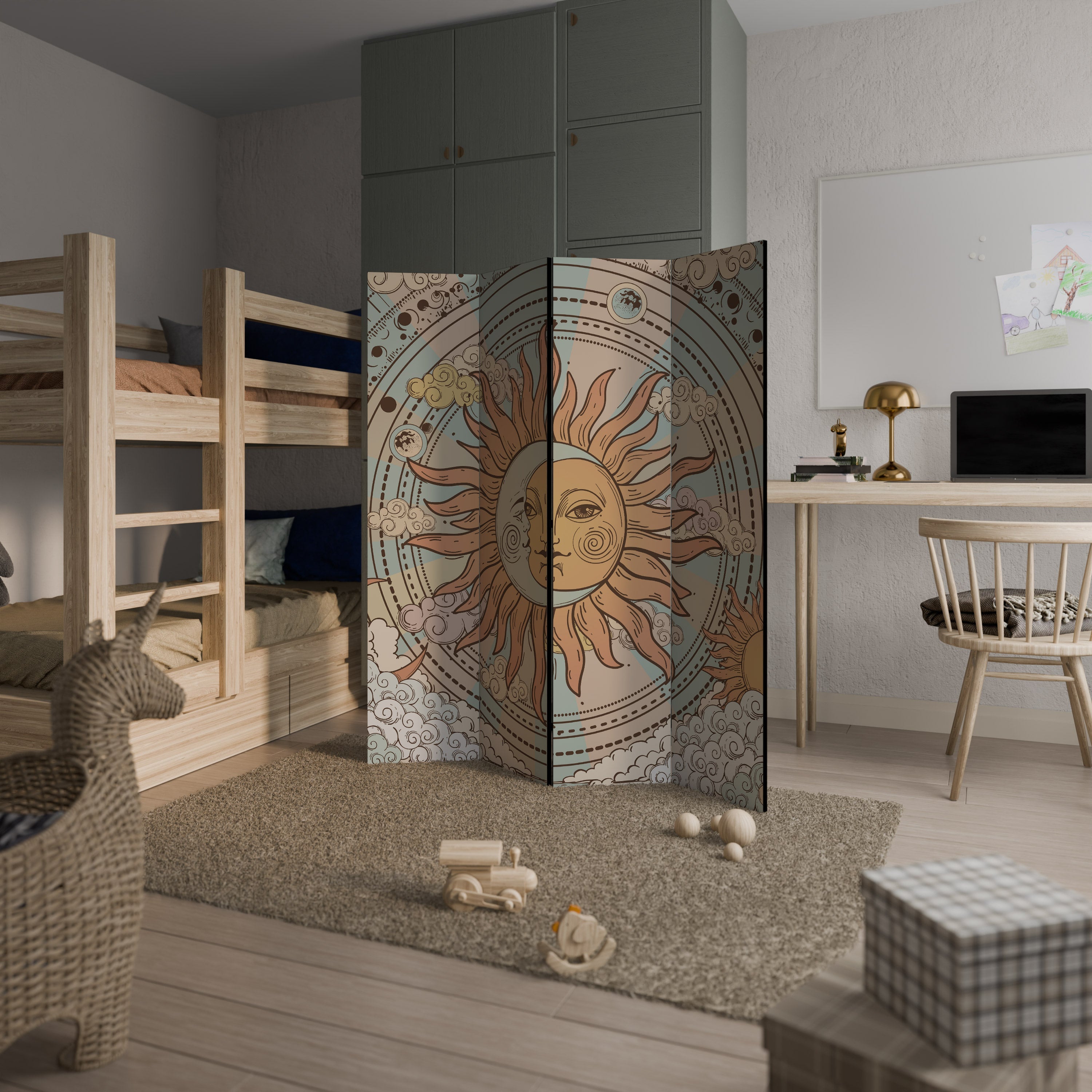 MYSTICAL STRUCTURE Biombo Decorativo de 4 Painéis