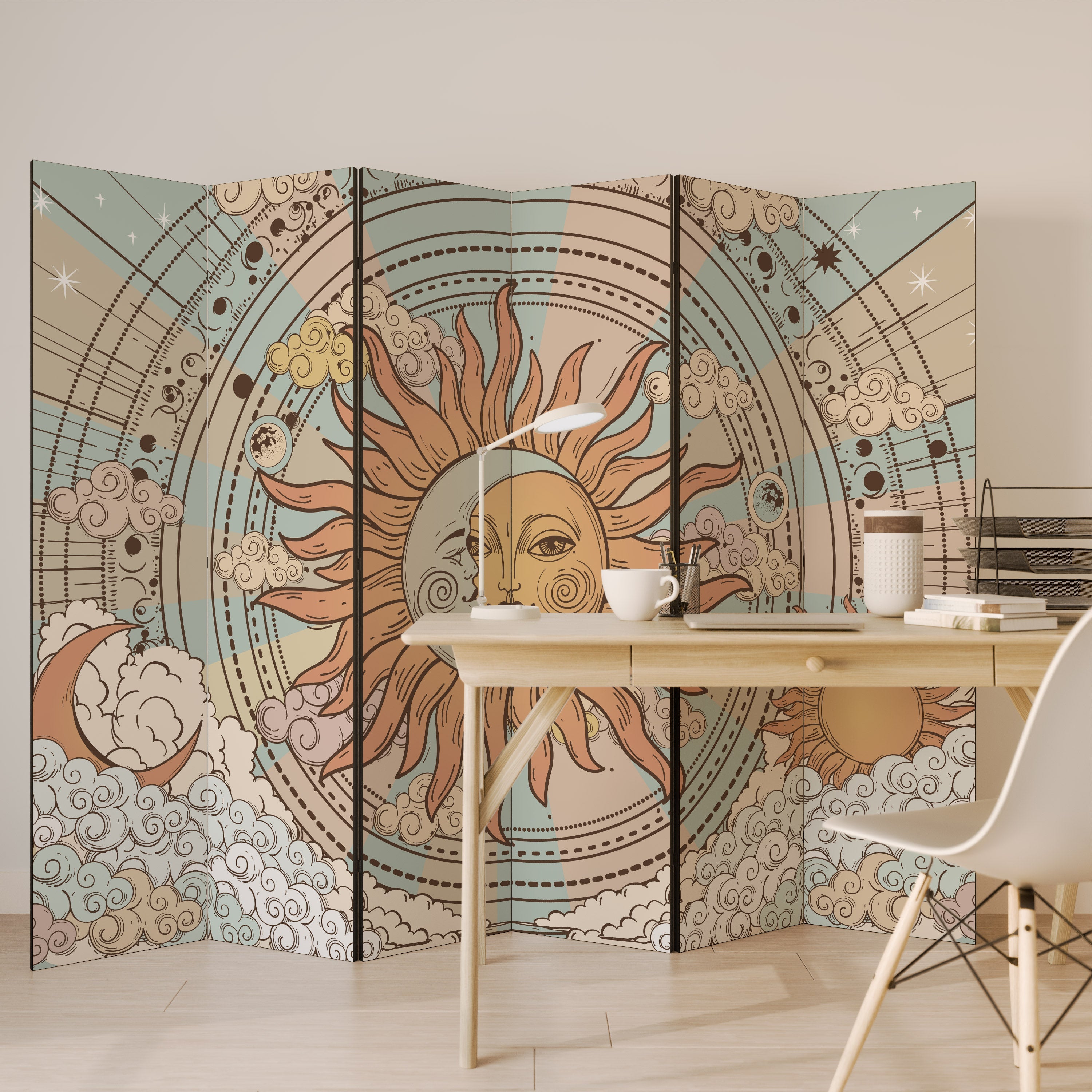 MYSTICAL STRUCTURE Biombo Decorativo de 6 Painéis