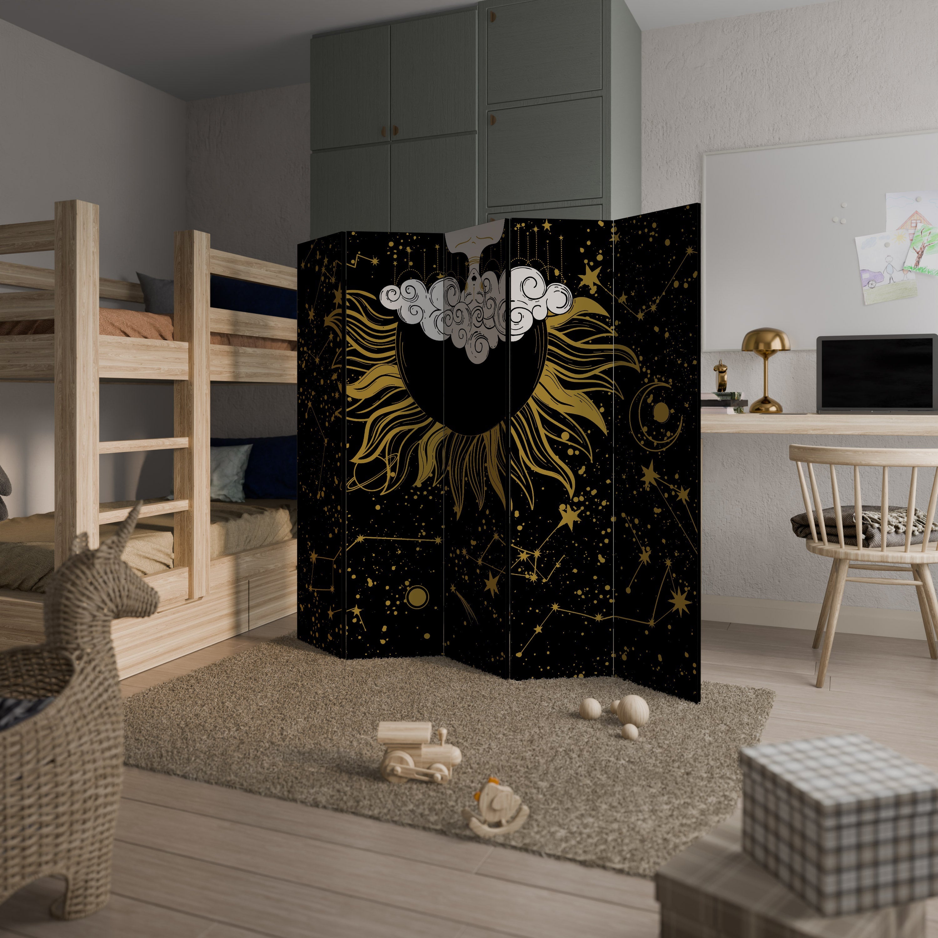 STELLAR CONSTELLATIONS Biombo Decorativo de 5 Painéis